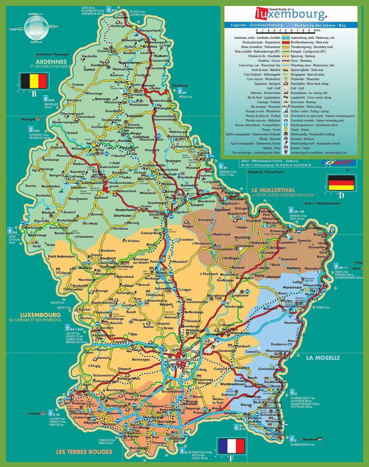 Luxembourg attraktioner kort
