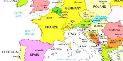 Kort over europa, som viser, Luxembourg