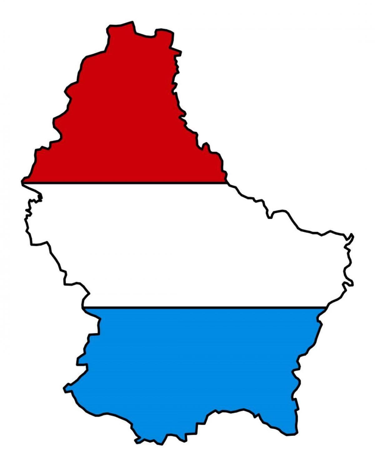 kort over Luxembourg flag 