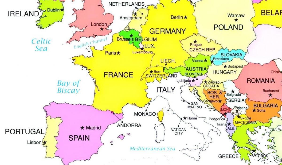 kort over europa, som viser, Luxembourg